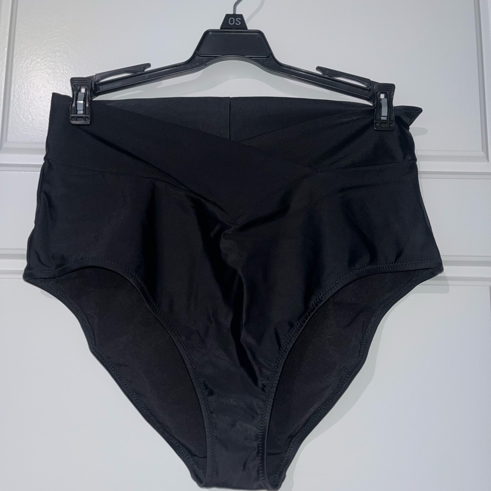 High-Waisted Black Swim Bottoms
